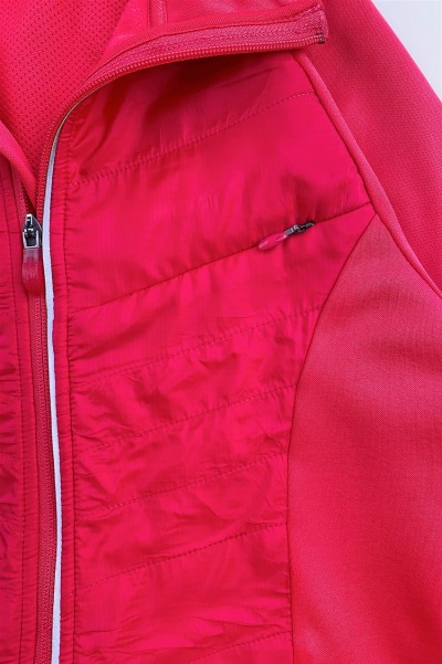 訂製紅色純色風褸外套      設計多袋風褸外套設計    運動夾克    運動修身    風褸外套供應商     戶外運動    J1010 細節-4